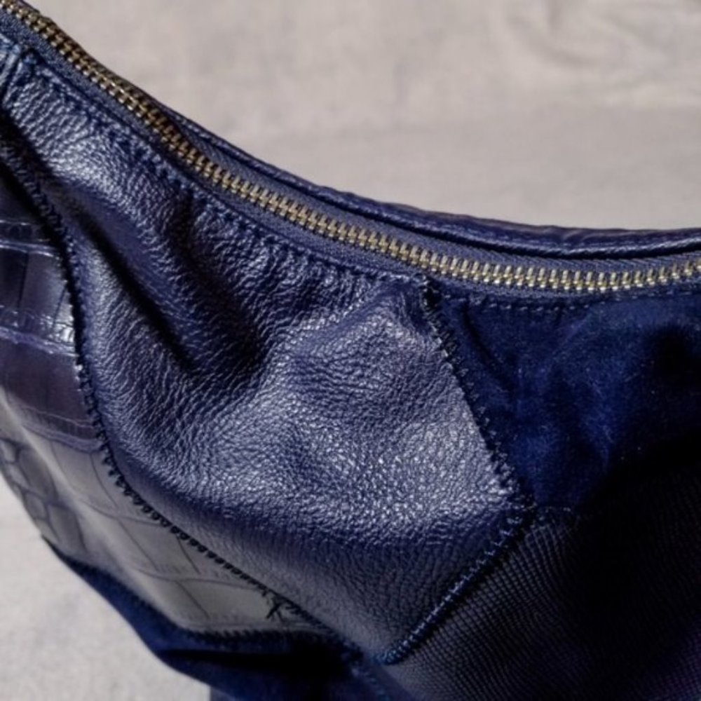 Nine West Dark Blue Patchwork Style Zipped Purse - Picture 2 of 8